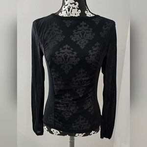 Kenneth Cole New York black  mesh long Sleeve top Size  S